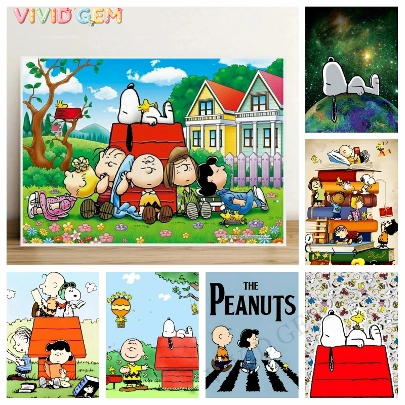 5D Diamond Painting Kit Full Drill - VIVID GEM 2026 Yeni Sevimli Snoopy