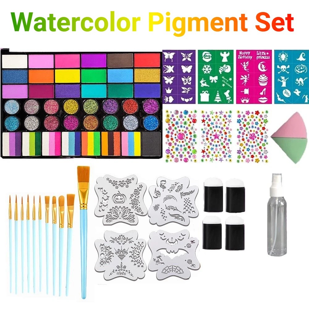 Watercolor Paint Set Solid Pigment - 42 Renkli Suluboya Boya Seti Canlı