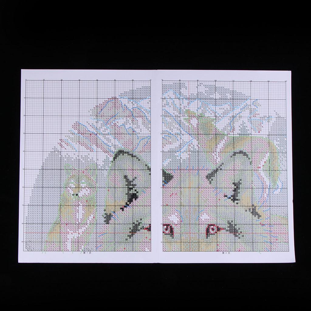 Cross Stitch Stamped Kits Beginners - Damgalı Çapraz Dikiş Kitleri Pamuklu Kurt