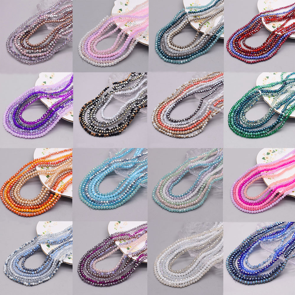 Glass Seed Beads 2Mm Jewelry Making - Renk Düzeni 6 iplikçik/çanta 4mm Rondelle