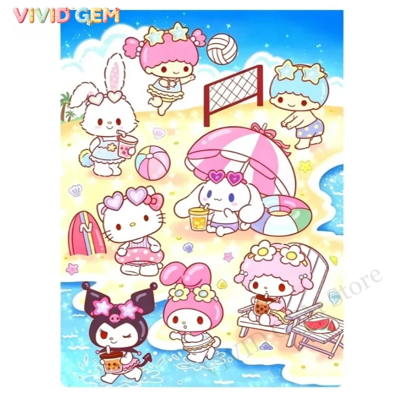 5D Diamond Painting Kit Full Drill - VIVID GEM Sanrio 5D DIY Elmas