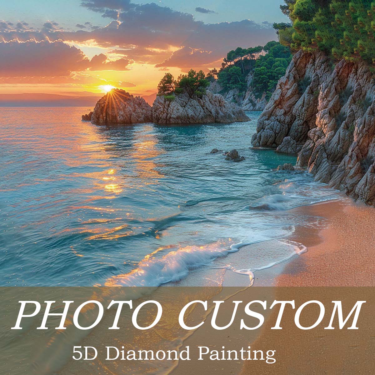 5D Diamond Painting Kit Full Drill - Kişiye Özel Elmas Boyama, Kişiselleştirilmiş Fotoğraf,