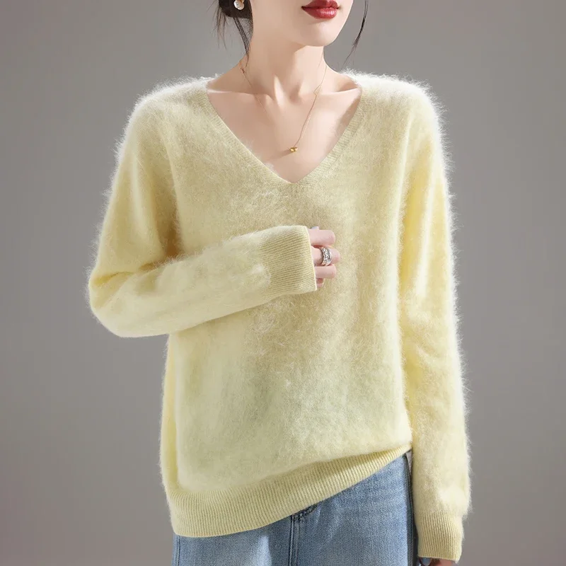 Embroidery - 2025 Kadın %100 Merinos Yünü Kazak,