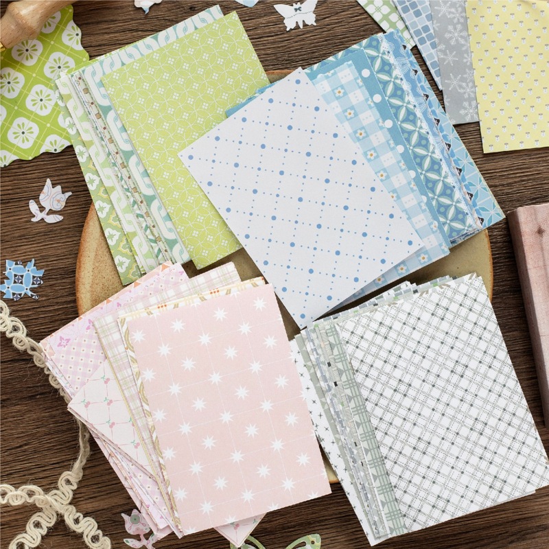 Vintage Junk Journal Scrapbooking Paper - 1 paket/200 adet Vintage Çiçekli Ekose