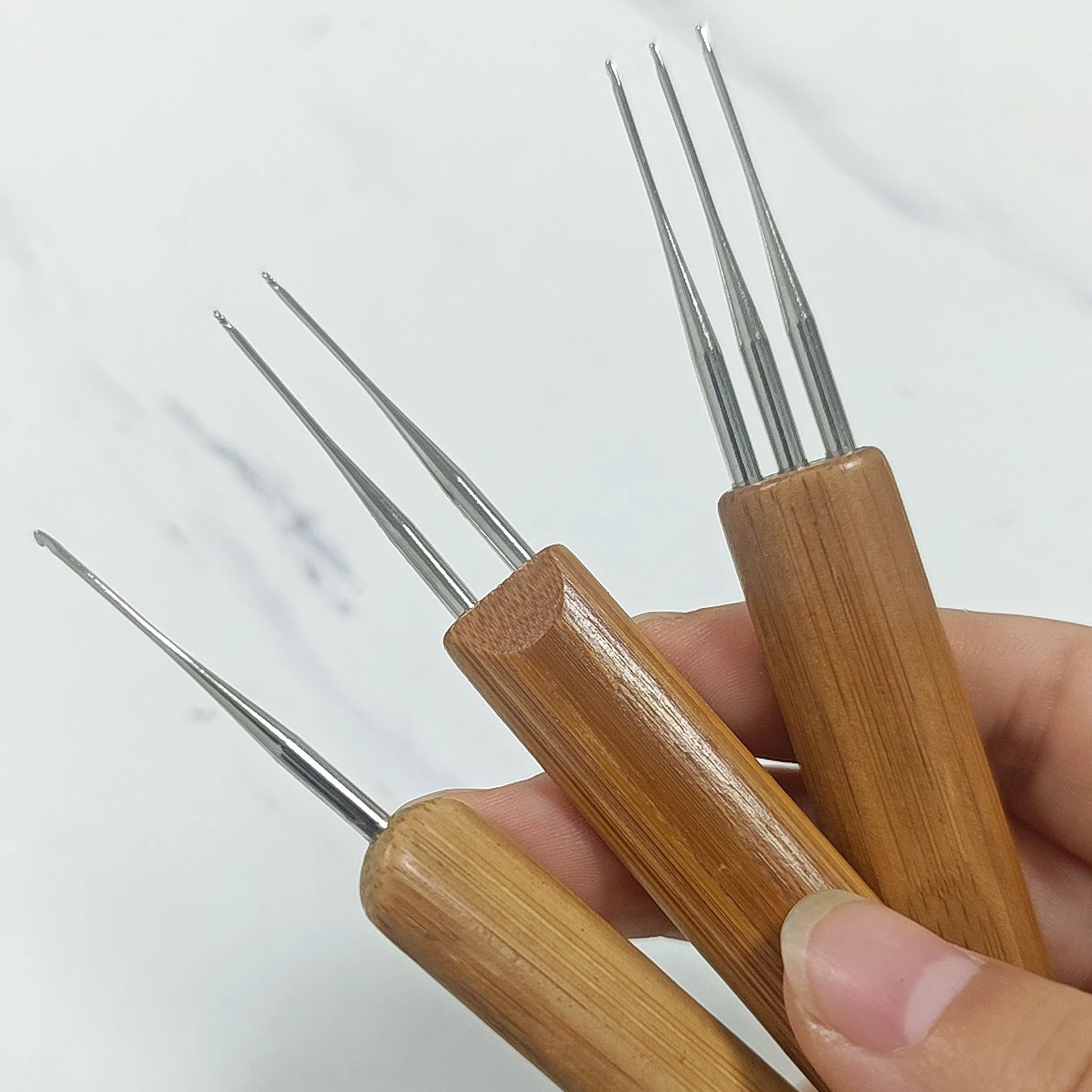 Wooden Crochet Hooks Ergonomic Handle - Ergonomik tığ işi kancaları bambu ahşap