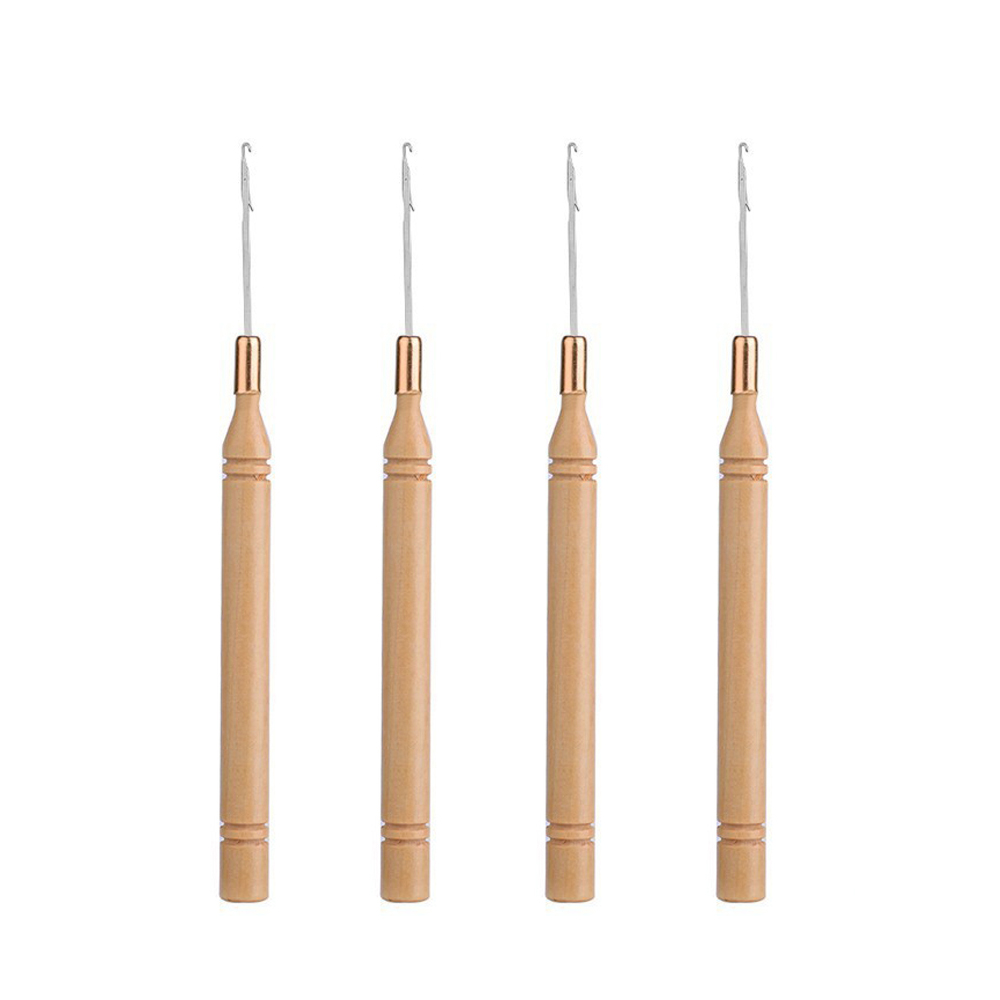 Wooden Crochet Hooks Ergonomic Handle - Ergonomik Ahşap Saplı Saç Uzatma Kancası