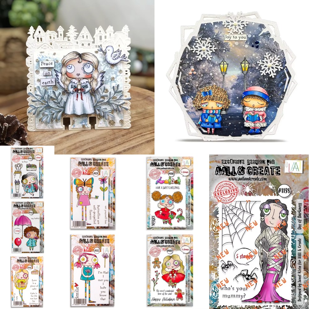 Clear Silicone Stamps For Card Making - DIY Palyaço Şemsiyesi ve Küçük Kız