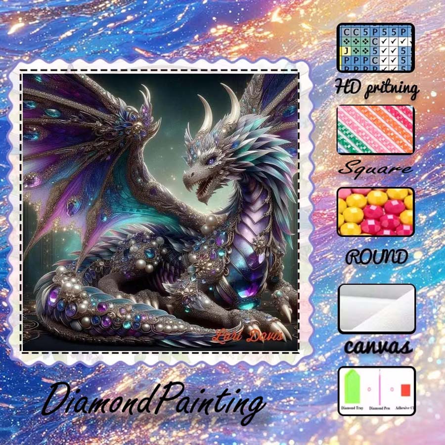 5D Diamond Painting Kit Full Drill - 1 adet 5D DIY flok kumaş,