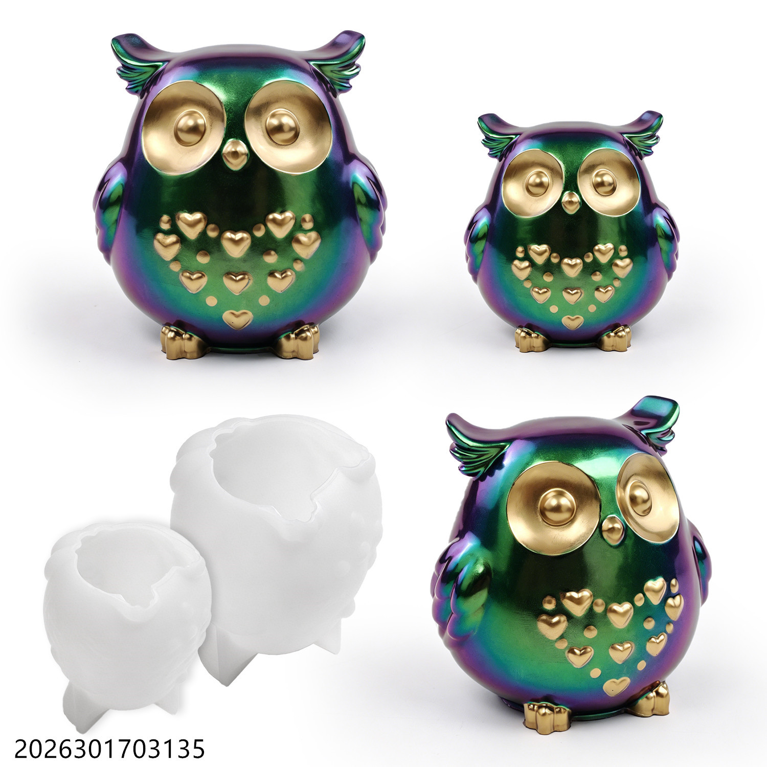 Silicone Epoxy Resin Molds Set - Baykuş silikon kalıp 3D kuş şekli