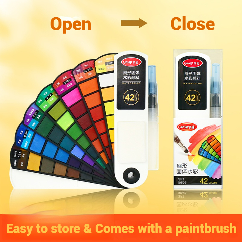 Watercolor Paint Set Solid Pigment - 18/24/42/60 Katı Suluboya Pigment Seti Katlanabilir