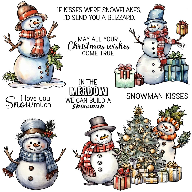 Clear Silicone Stamps For Card Making - Kış Kardan Adam Noel Kesme Kalıpları