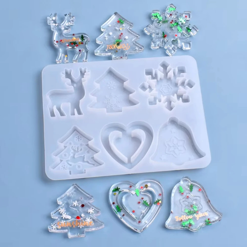 Silicone Epoxy Resin Molds Set - Noel Kalıbı DIY Reçine Kristal Epoksi