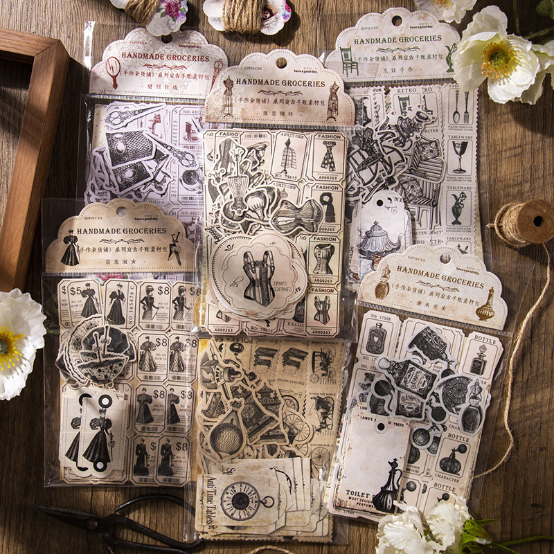 60 adet Vintage çıkartmalar +  - Vintage Junk Journal Scrapbooking Paper incelemesi ve fiyatı