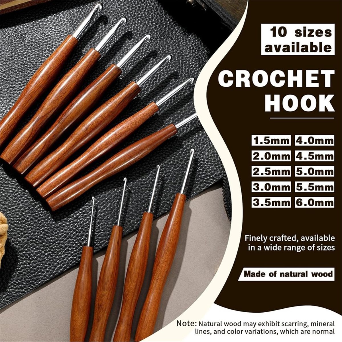 AT16 5 Adet Tığ Kancası, 5 Boy - Wooden Crochet Hooks Ergonomic Handle incelemesi ve fiyatı