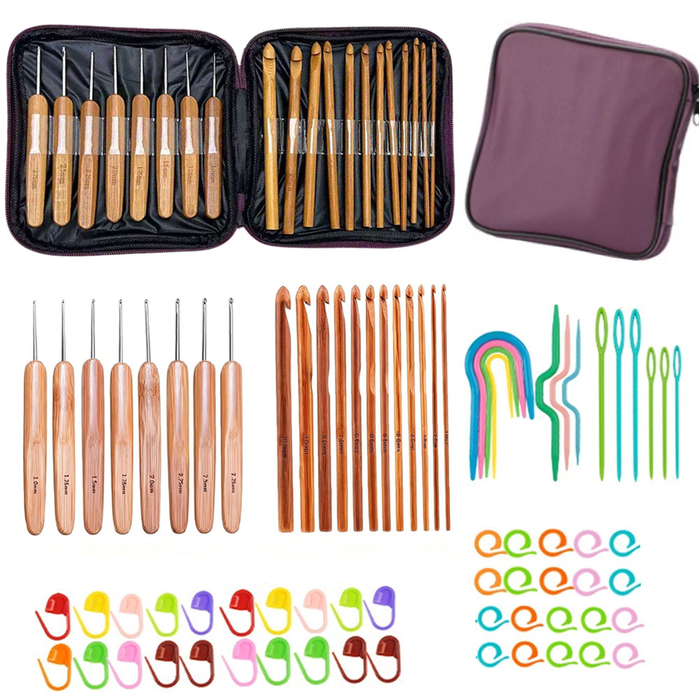 74 Parça Bambu Tığ Seti İplik  - Craft Tools incelemesi ve fiyatı