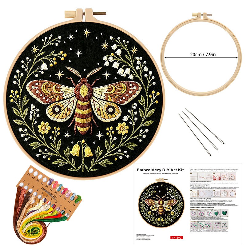 Kelebek Çiçek Nakış DIY Kiti Y - Cross Stitch Stamped Kits Beginners incelemesi ve fiyatı