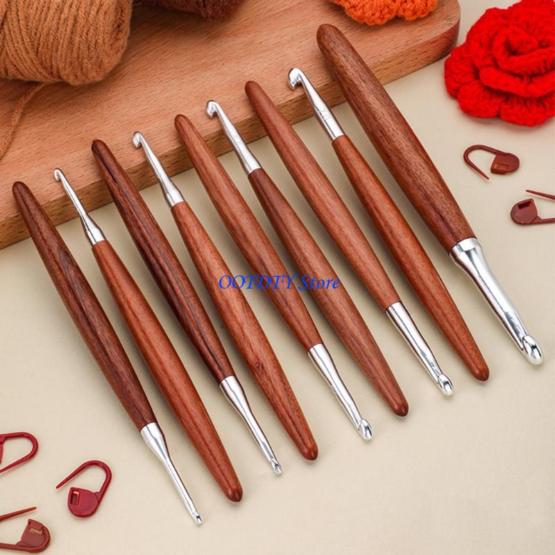 367A 8 adet ergonomik ahşap ka - Wooden Crochet Hooks Ergonomic Handle incelemesi ve fiyatı