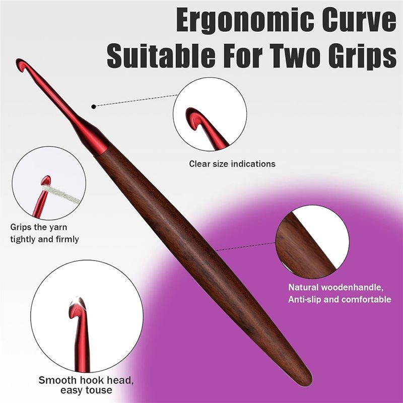 A59Z-Ergonomik Ahşap Saplı Tığ - Wooden Crochet Hooks Ergonomic Handle incelemesi ve fiyatı