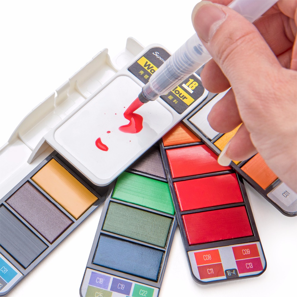 18/25/33/42 renk katı suluboya - Watercolor Paint Set Solid Pigment incelemesi ve fiyatı