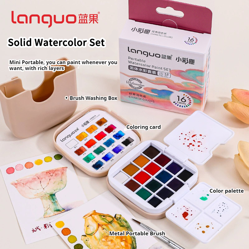 LANGUO 16 Renk Suluboya Boya S - Watercolor Paint Set Solid Pigment incelemesi ve fiyatı