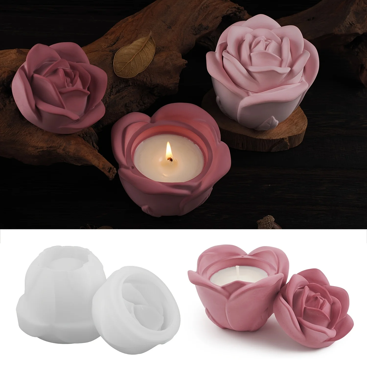 2 Parçalı Gül Şeklinde Silikon - Silicone Epoxy Resin Molds Set incelemesi ve fiyatı