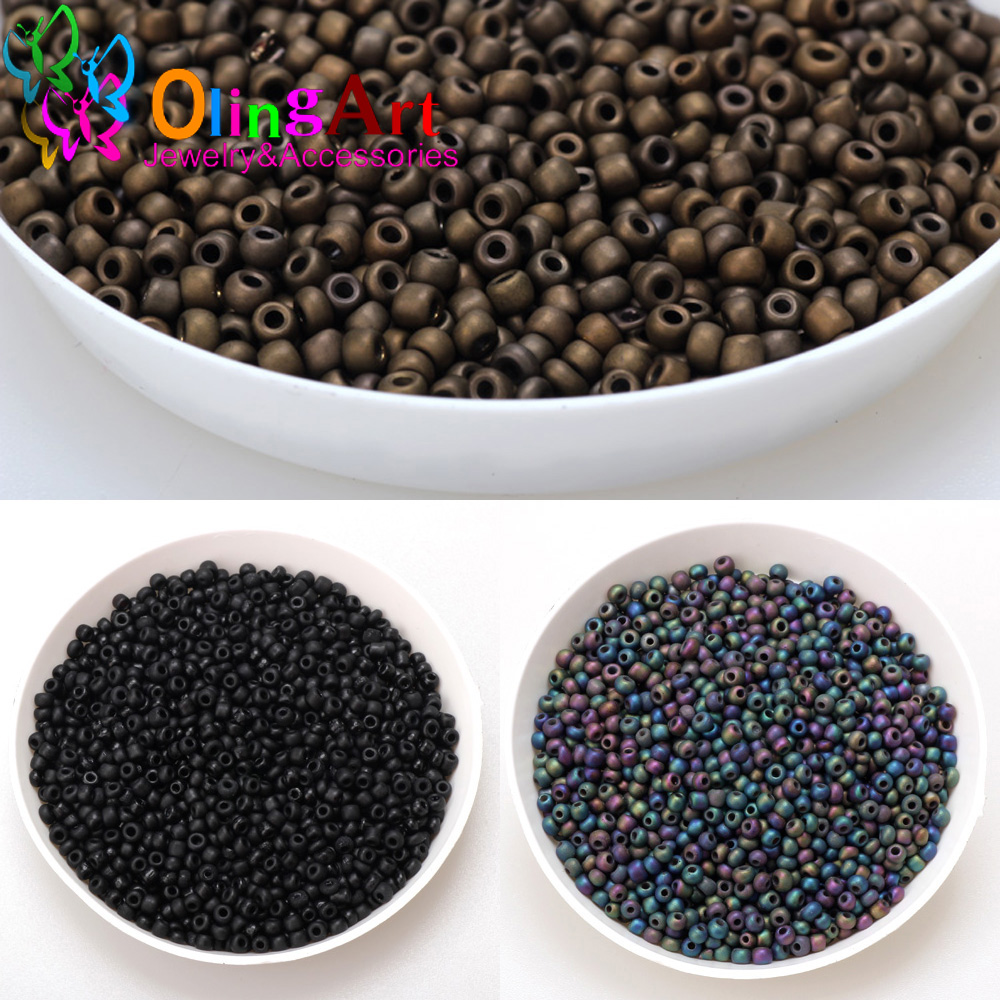 2mm 3mm 4mm kaplama mat renk k - Glass Seed Beads 2Mm Jewelry Making incelemesi ve fiyatı