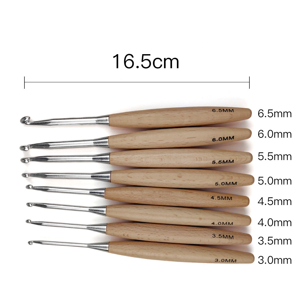 8 adet ahşap tığ işi kanca16.5 - Wooden Crochet Hooks Ergonomic Handle incelemesi ve fiyatı