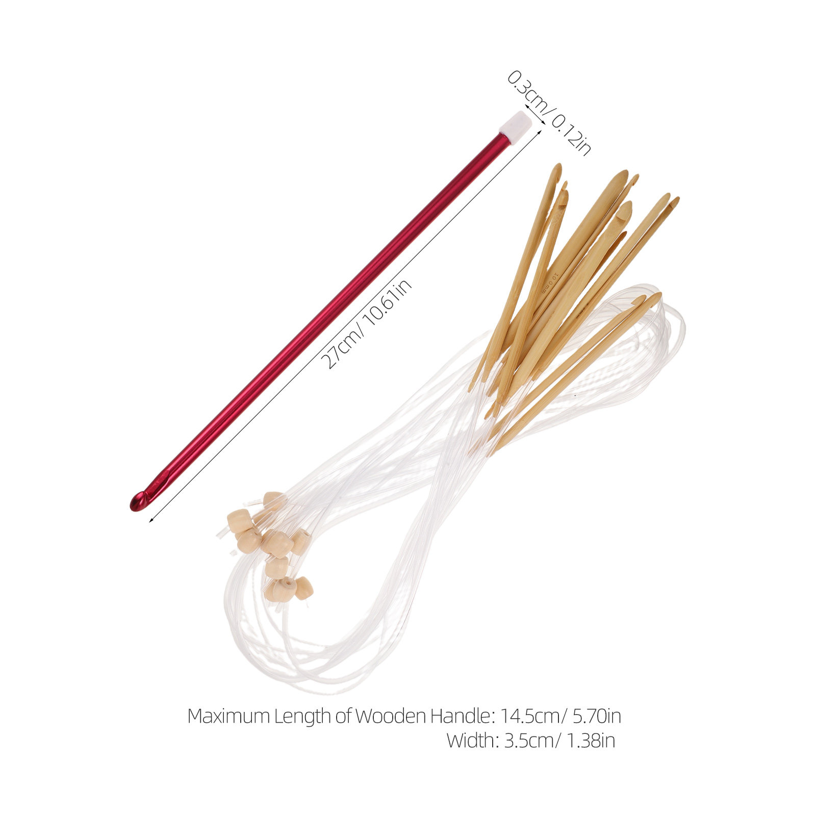 1 Set Canlı Renkli Tığ Seti -  - Wooden Crochet Hooks Ergonomic Handle incelemesi ve fiyatı