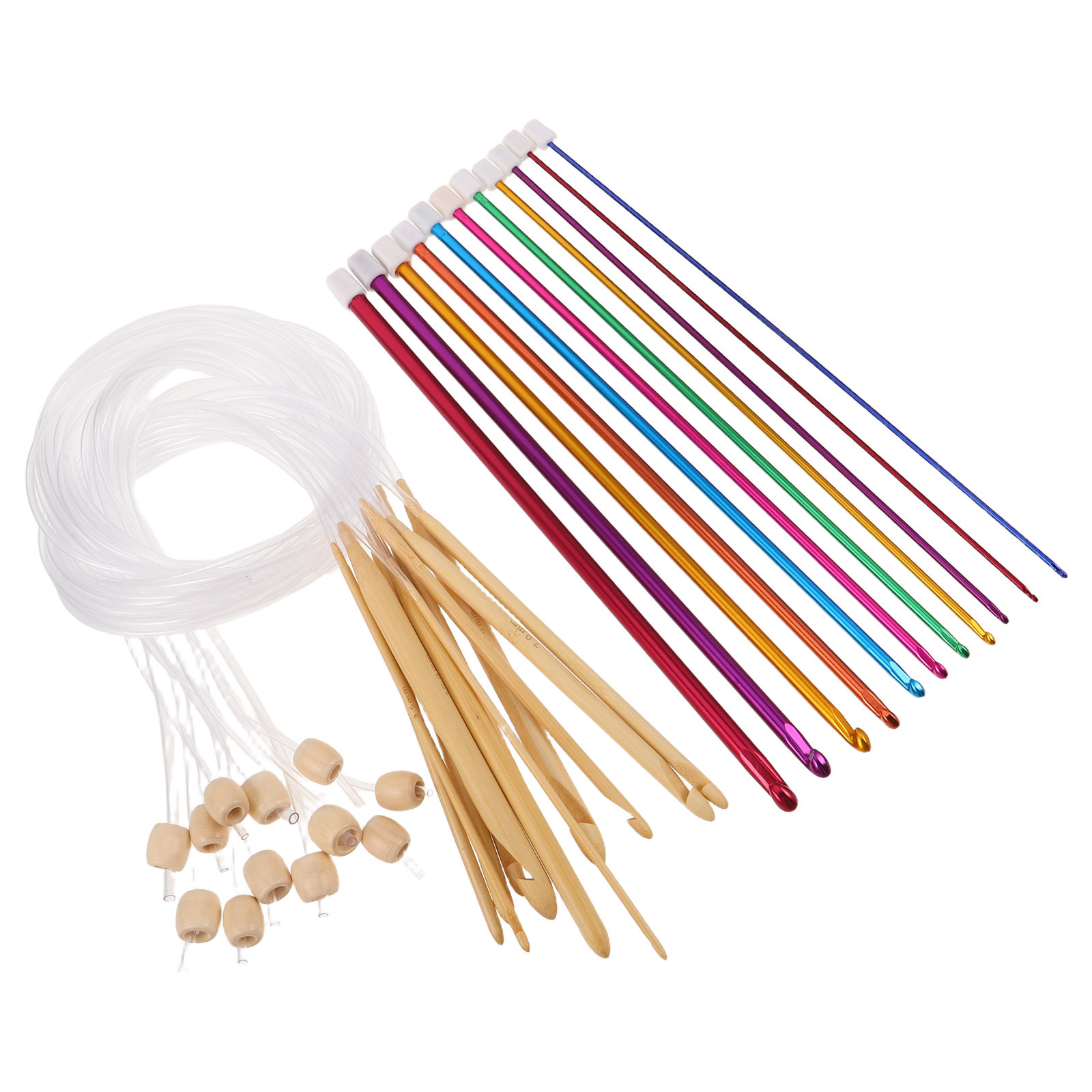 1 Set Canlı Renkli Tığ Seti -  - Wooden Crochet Hooks Ergonomic Handle incelemesi ve fiyatı