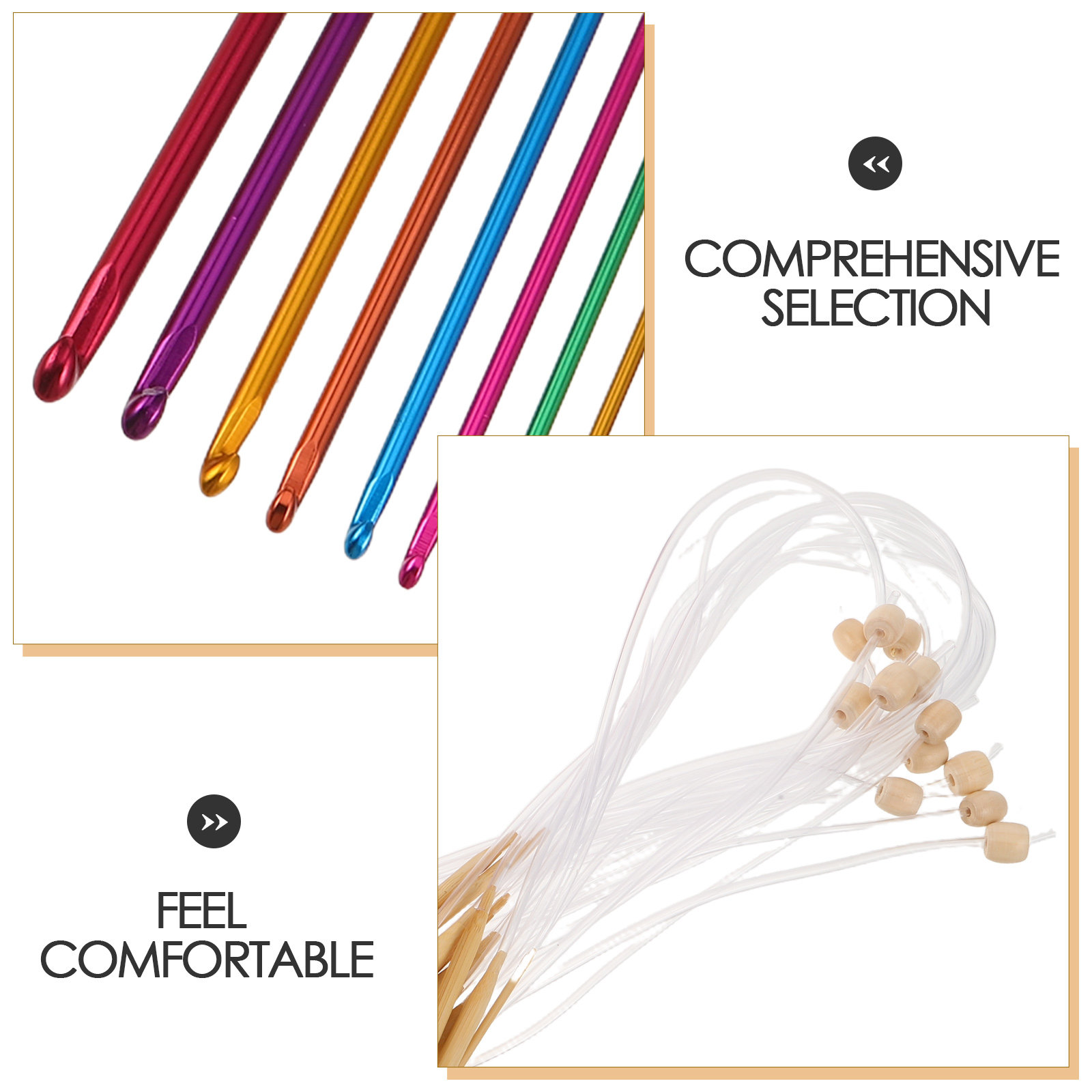 1 Set Canlı Renkli Tığ Seti -  - Wooden Crochet Hooks Ergonomic Handle incelemesi ve fiyatı