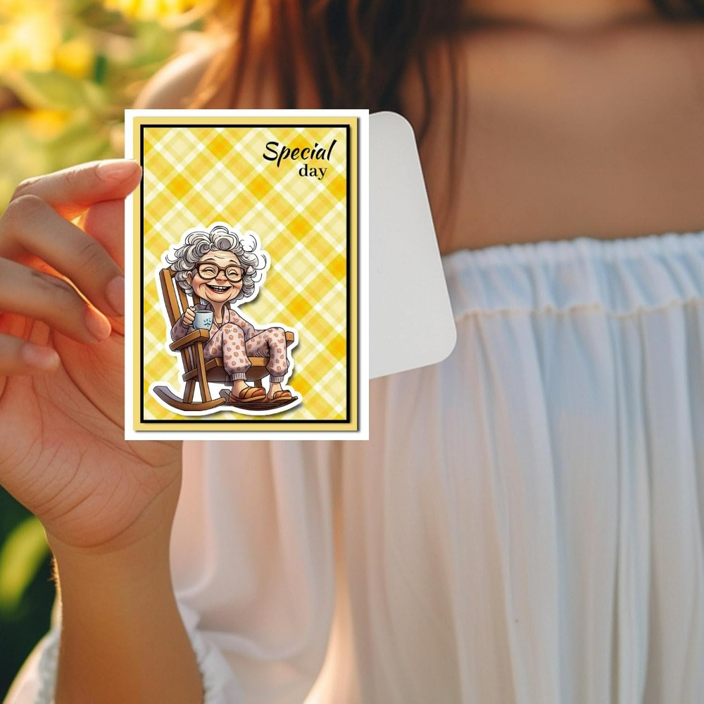 Gülümseyen Yaşlı Bayan Temizle - Clear Silicone Stamps For Card Making incelemesi ve fiyatı
