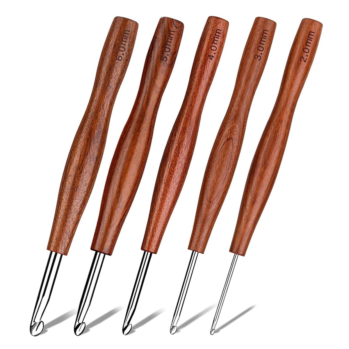 NOCM 5 Adet Tığ Kancası, 5 Boy - Wooden Crochet Hooks Ergonomic Handle incelemesi ve fiyatı