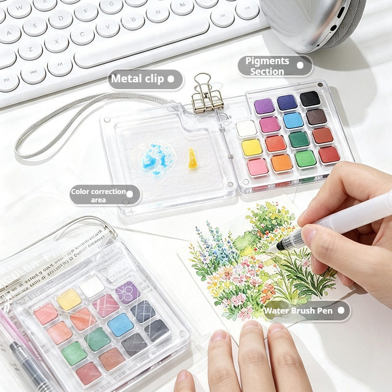 15 Renkli Taşınabilir Seyahat  - Watercolor Paint Set Solid Pigment incelemesi ve fiyatı