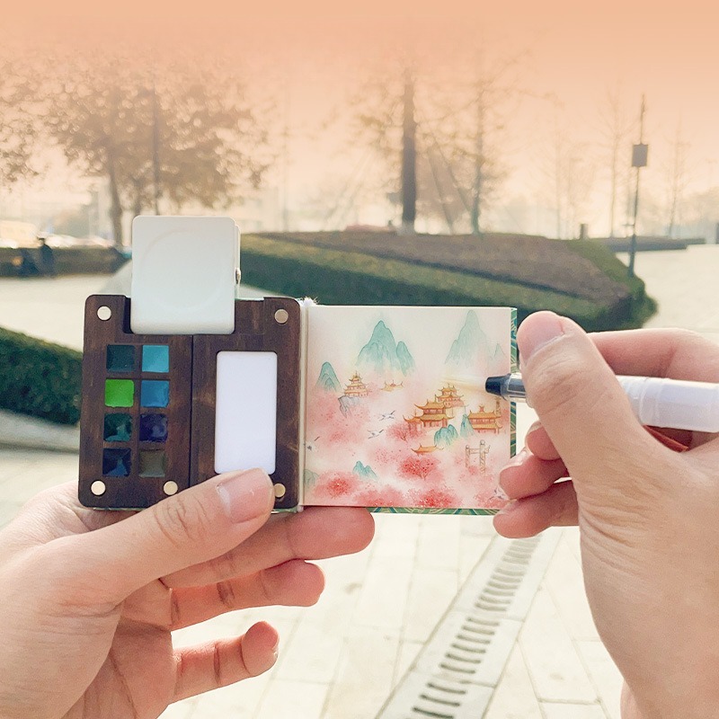 Mini taşınabilir suluboya Pigm - Watercolor Paint Set Solid Pigment incelemesi ve fiyatı