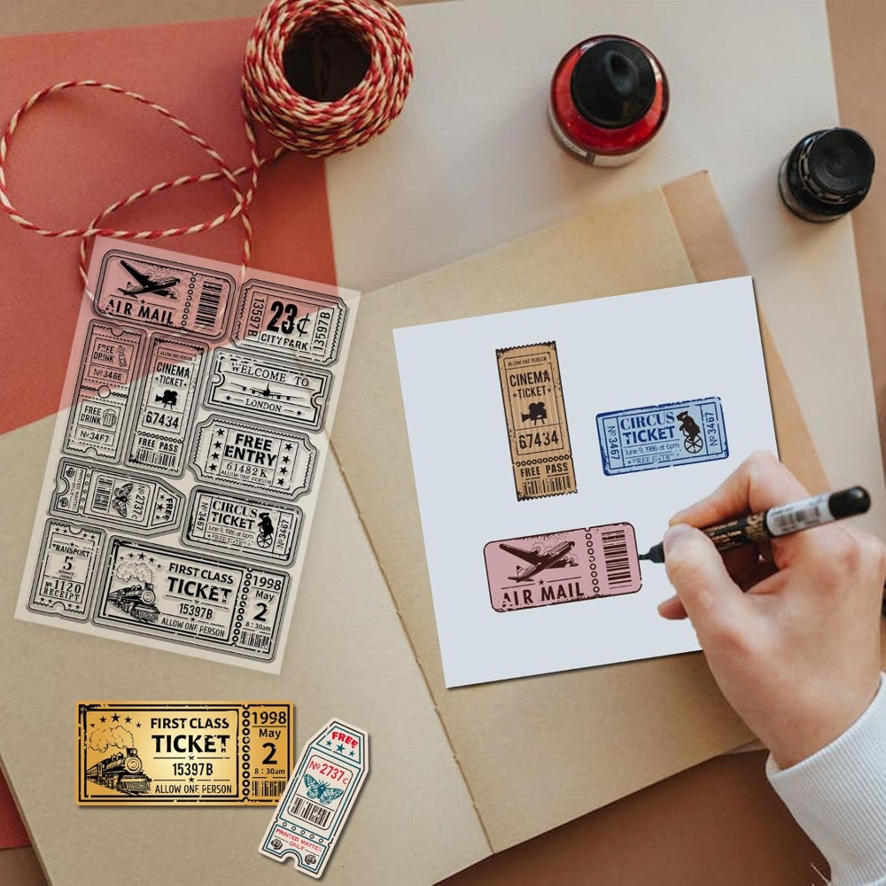 Vintage Bilet Temizle Damga Sc - Clear Silicone Stamps For Card Making incelemesi ve fiyatı